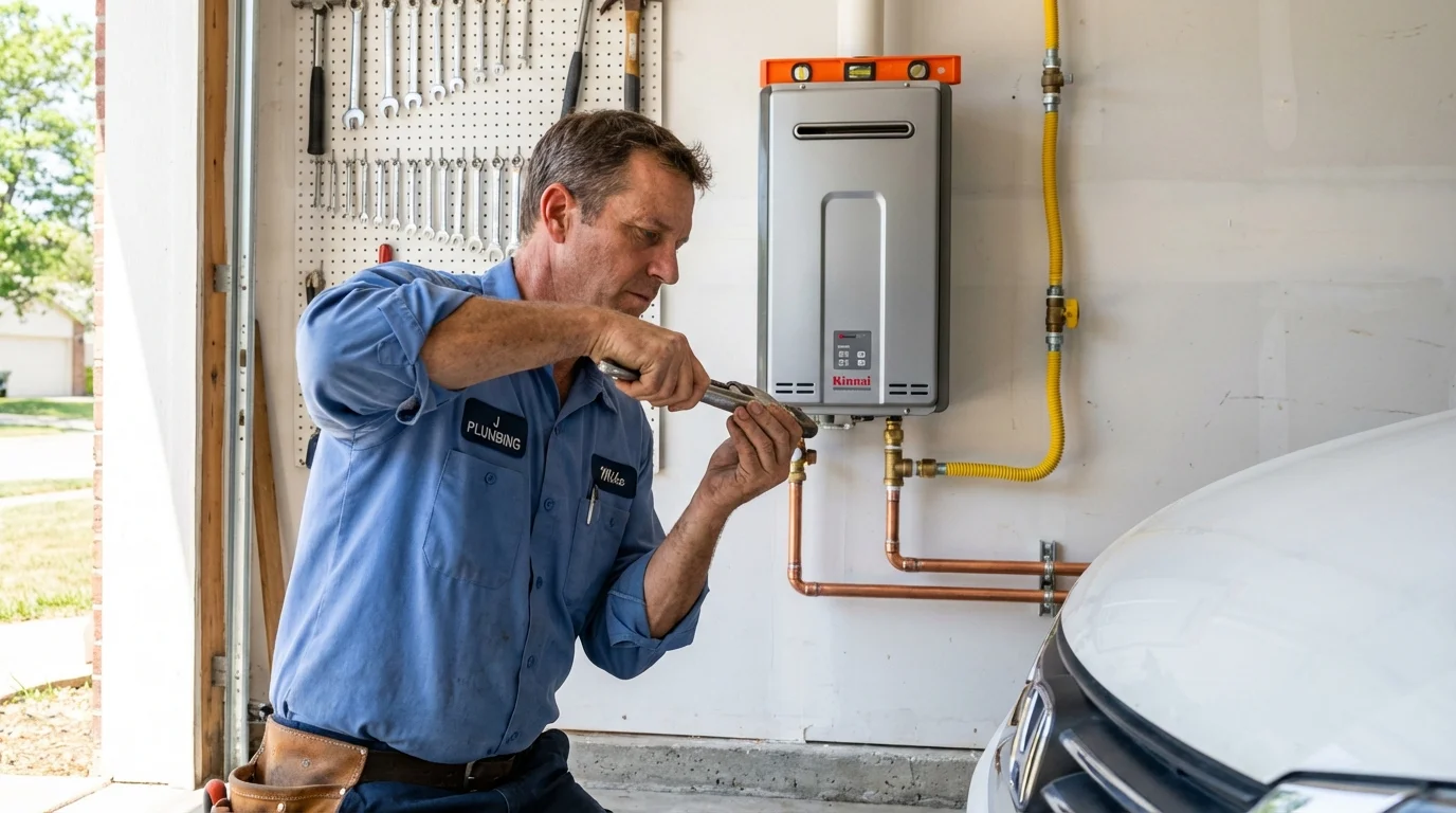 Tankless water heater installation by a Johns Plumbing LLC plumber in Meadview